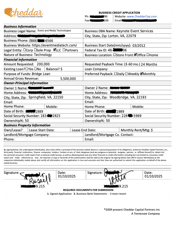 Sample Sales PDF document for OCR processing